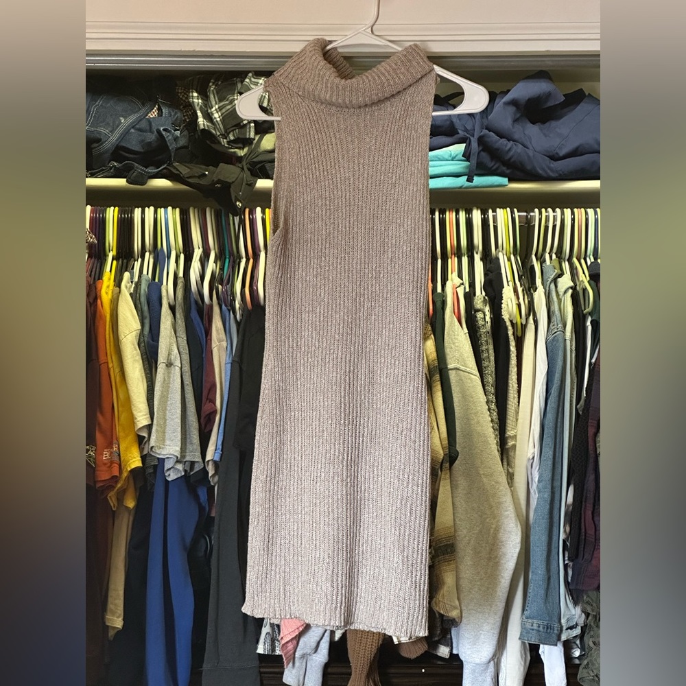 Small cowl neck sweater dress